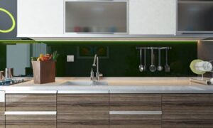 Kitchen back color glass